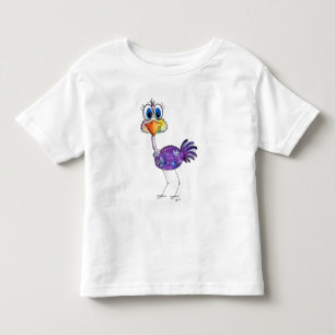 Whimsical Happy Purple Ostrich Toddler T-Shirt