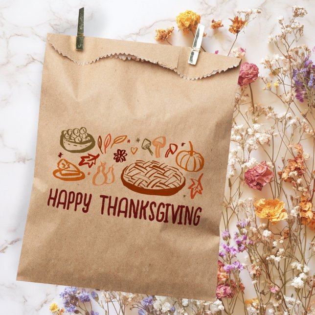 Whimsical Happy Thanksgiving Friendsgiving Custom Favour Bags (Whimsical Happy Thanksgiving Friendsgiving Custom Favor Bag
)