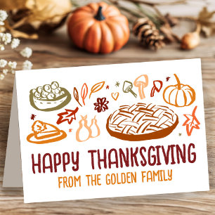 Whimsical Happy Thanksgiving Friendsgiving Vegan Card