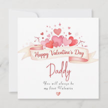 Whimsical Happy Valentine's Day Daddy Greeting 