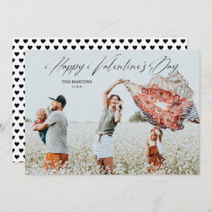 Whimsical Happy Valentine's Day Script Photo Holiday Card