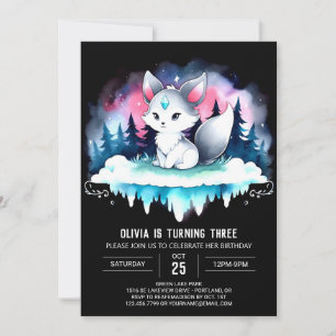 Whimsical Happy Wolf Birthday Invitation
