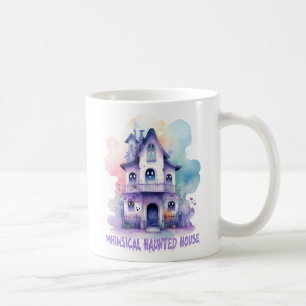 Whimsical Haunted House – Pastel Purple Halloween Coffee Mug