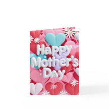Whimsical Heart & Daisy Mother's Day Card