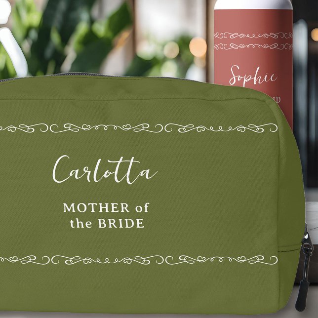 Whimsical Heart Doodle Any Colour Wedding Party Dopp Kit (Destination Wedding Toiletry Bag - customize gift to any color and for anyone in your wedding party)