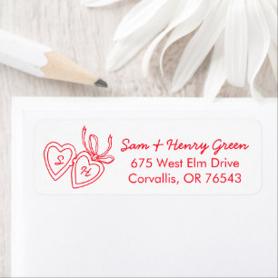 Whimsical Heart Locket Doodle CUSTOM Return Addres