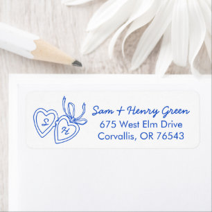 Whimsical Heart Locket Doodle CUSTOM Return Addres