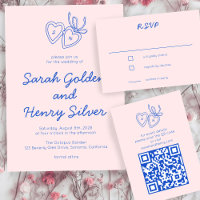 Whimsical Heart Locket Doodle Sketch CUSTOM QRCode