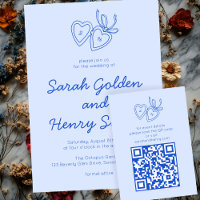 Whimsical Heart Locket Doodle Sketch CUSTOM QRCode