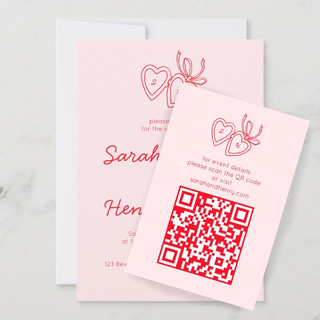 Whimsical Heart Locket Doodle Sketch CUSTOM QRCode Enclosure Card (Whimsical Heart Locket Doodle Sketch CUSTOM QRCode Enclosure Card
)
