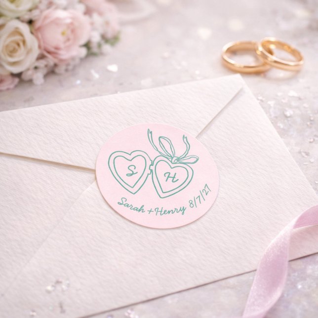 Whimsical Heart Locket Doodle Sketch Modern CUSTOM Classic Round Sticker (Whimsical Heart Locket Doodle Sketch Modern CUSTOM Classic Round Sticker
)