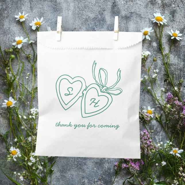 Whimsical Heart Locket Doodle Sketch Modern CUSTOM Favour Bags (Whimsical Heart Locket Doodle Sketch Modern CUSTOM Favor Bag
)