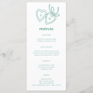 Whimsical Heart Locket Doodle Sketch Modern CUSTOM Menu