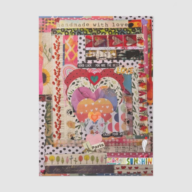 Whimsical Heart Paper Art Tissue Paper (Front)
