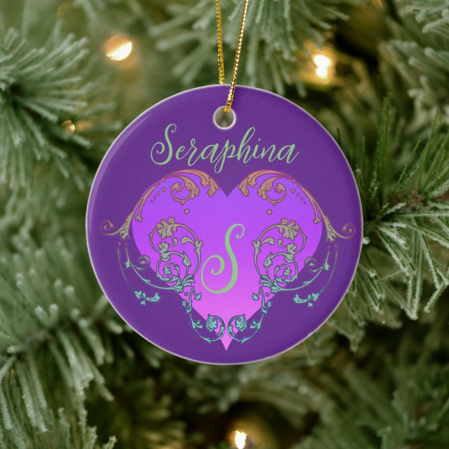 Whimsical Heart Personalised  Ceramic Tree Decoration (Tree)