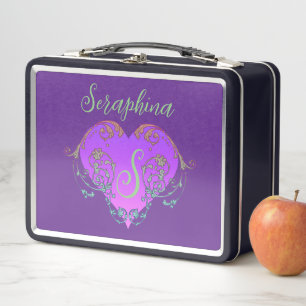 Whimsical Heart Personalised Metal Lunch Box