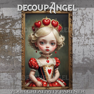 Whimsical Heart Princess - Decoupage - Tissue Paper