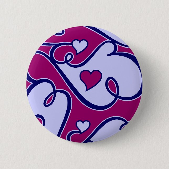Whimsical Hearts button (Front)