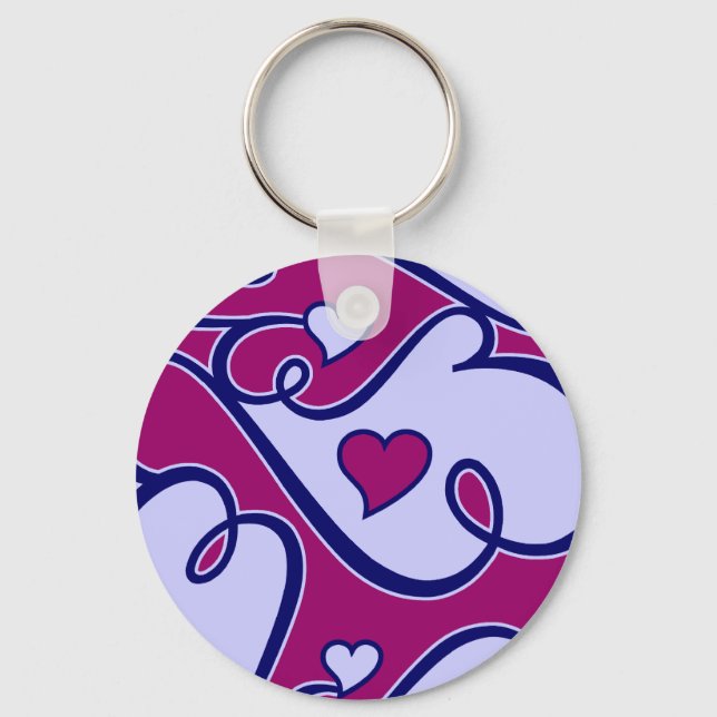 Whimsical Hearts key chain (Front)