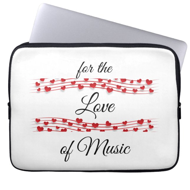 Whimsical hearts music "For the love of music"  Laptop Sleeve (Front)