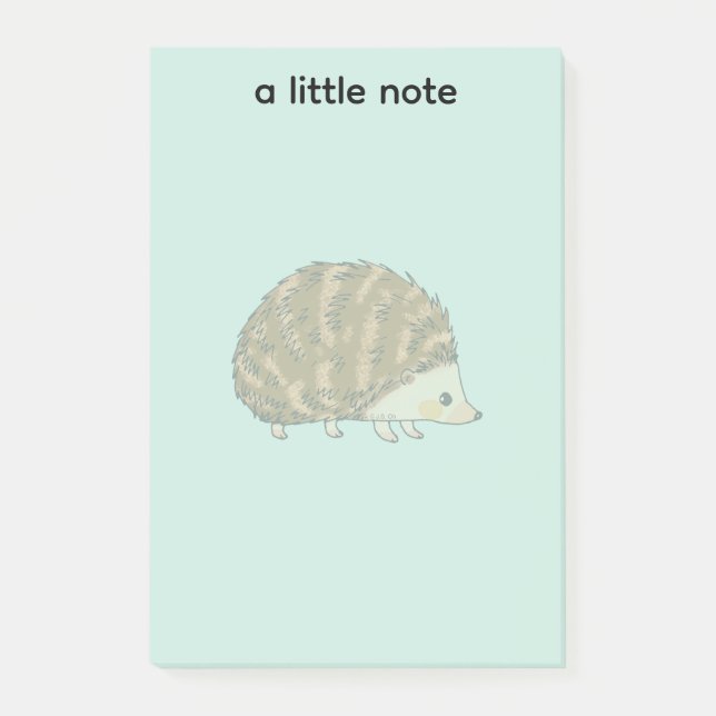 Whimsical Hedgehog  – Cute Woodland Animal Post-it Notes (Front)