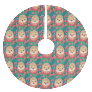 Whimsical Hedgehog Haven Brushed Polyester Tree Skirt