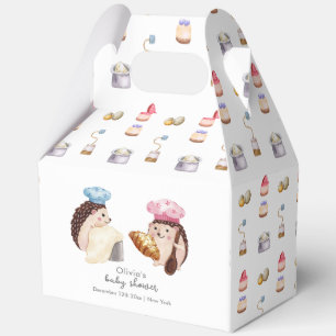 Whimsical Hedgehog Little Chef Baker Baby Shower Favour Box