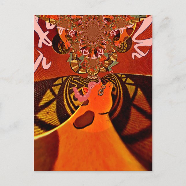 Whimsical Heights: Beautiful Funny Giraffe African Postcard (Front)