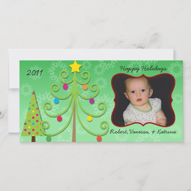 Whimsical Holiday Customised Photo Card (Front)