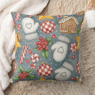 Whimsical Holiday Treats & Winter Mittens (5) Cushion