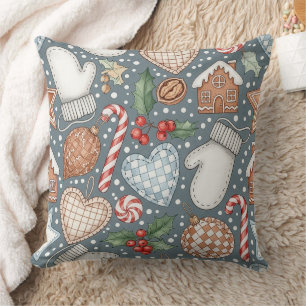 Whimsical Holiday Treats & Winter Mittens Cushion