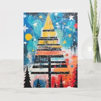 Whimsical Holiday Trees in Abstract Design