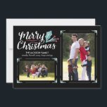 Whimsical Holly 2-Photo Christmas Holiday Card<br><div class="desc">Send your holiday greetings in style with this 2-photo holiday card featuring hand lettered calligraphy artwork and a watercolor holly. Comes with a matching watercolor pattern design on the back. Opt for an extra luxurious touch with textured paper or a die-cut shape.</div>