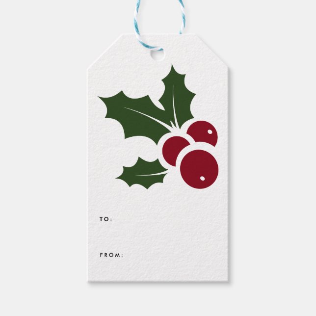Whimsical Holly | Holiday Gift Tags (Front)