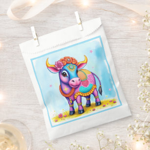 Whimsical Holy Cows in Diwali Attire Favour Bags