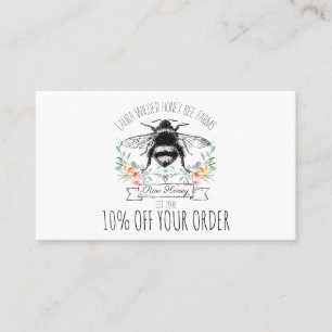 Whimsical Honey Bee Apiary Farm Beekeeper Discount Card