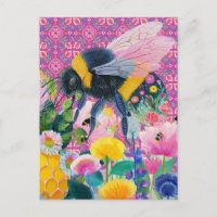 Whimsical Honey Bee Garden Wildflower