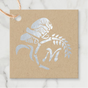 Whimsical Hooded Grasshopper Monogram Favour Tags