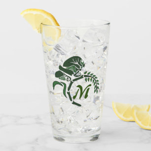 Whimsical Hooded Grasshopper Monogram Glass