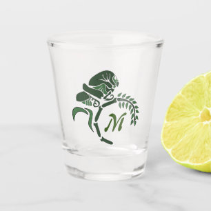 Whimsical Hooded Grasshopper Monogram Shot Glass