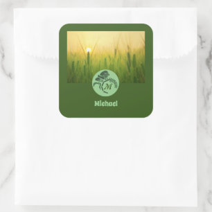 Whimsical Hooded Grasshopper Name Tag Photo