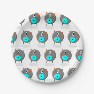 Whimsical Horned Character Paper Plate