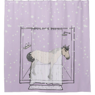 Whimsical Horse Lover Equestrian Shower Stall Curtain