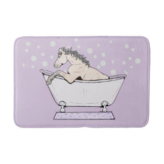 Whimsical Horse Lover Equestrian Welcome Bath Mat