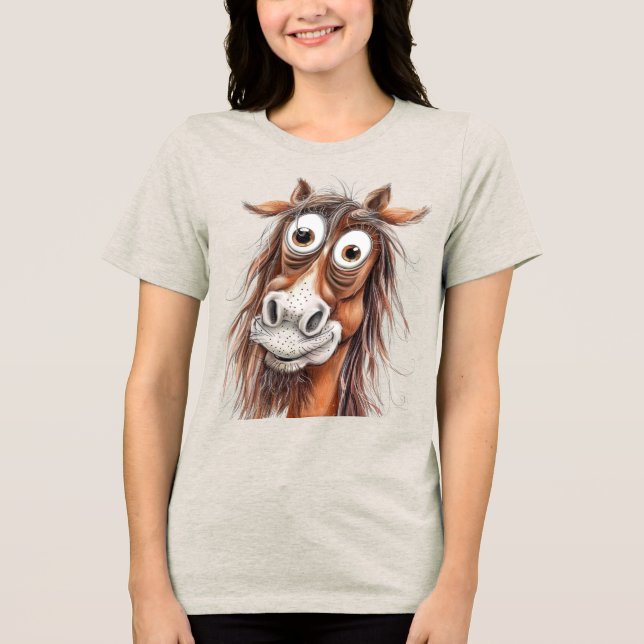 Whimsical horse Tri-Blend shirt (Front)