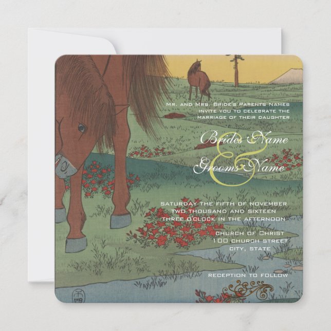 Whimsical Horse Wedding Invitation (Front)