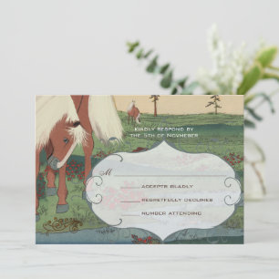 Whimsical Horse Wedding RSVP Invitation