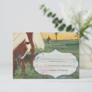 Whimsical Horse Wedding RSVP Invitation