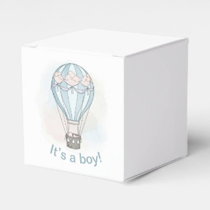 Whimsical hot air balloon baby shower favour box