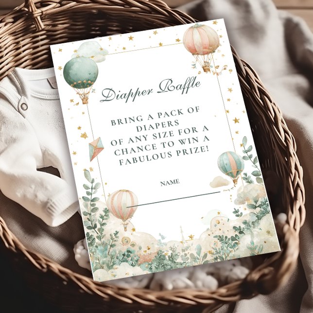 Whimsical Hot Air Balloon Diapper Raffle  Enclosure Card (Creator Uploaded)
